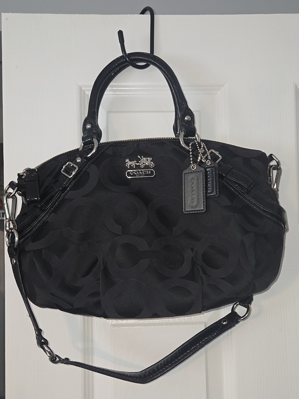 Coach Black Signature Satchel Bag